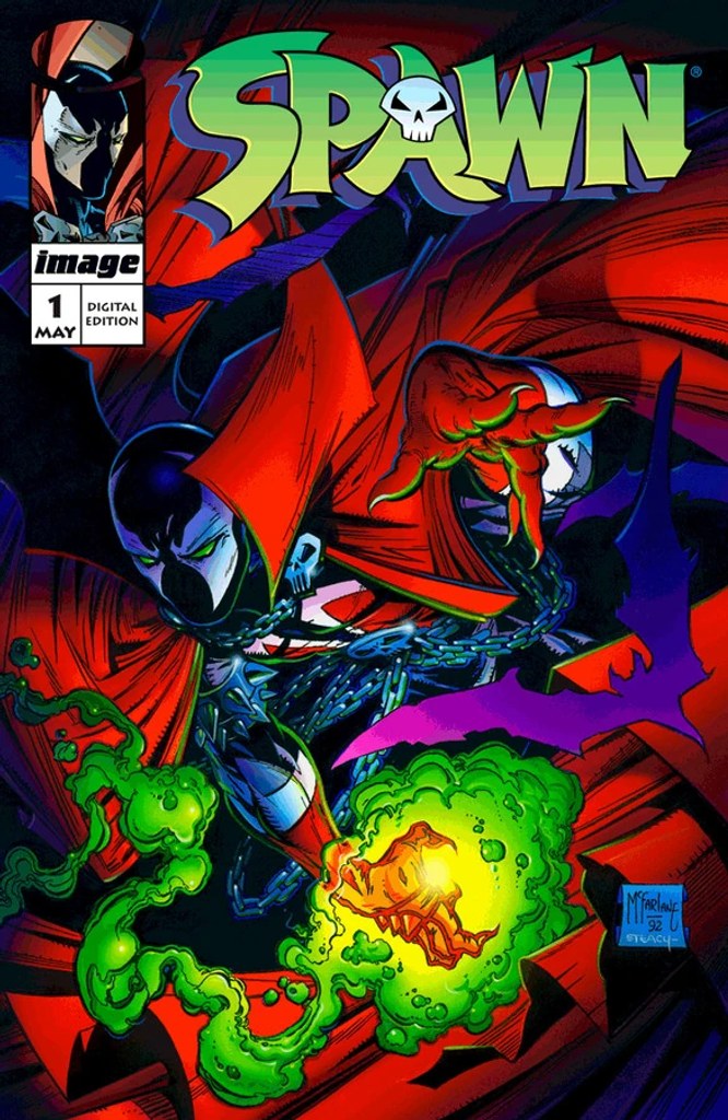 Real comic cover of Spawn #1 (1992)